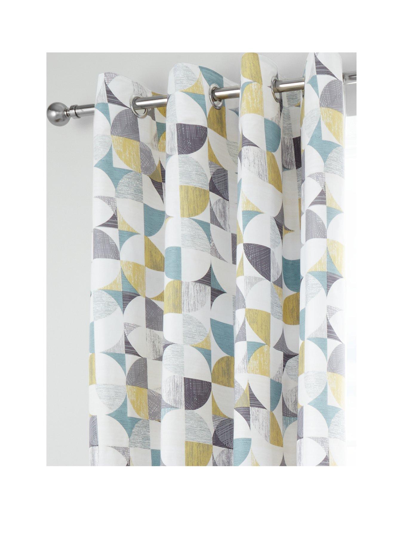 Image 2 of 6 of Catherine Lansfield Retro Circles Eyelet Lined&nbsp;Curtains