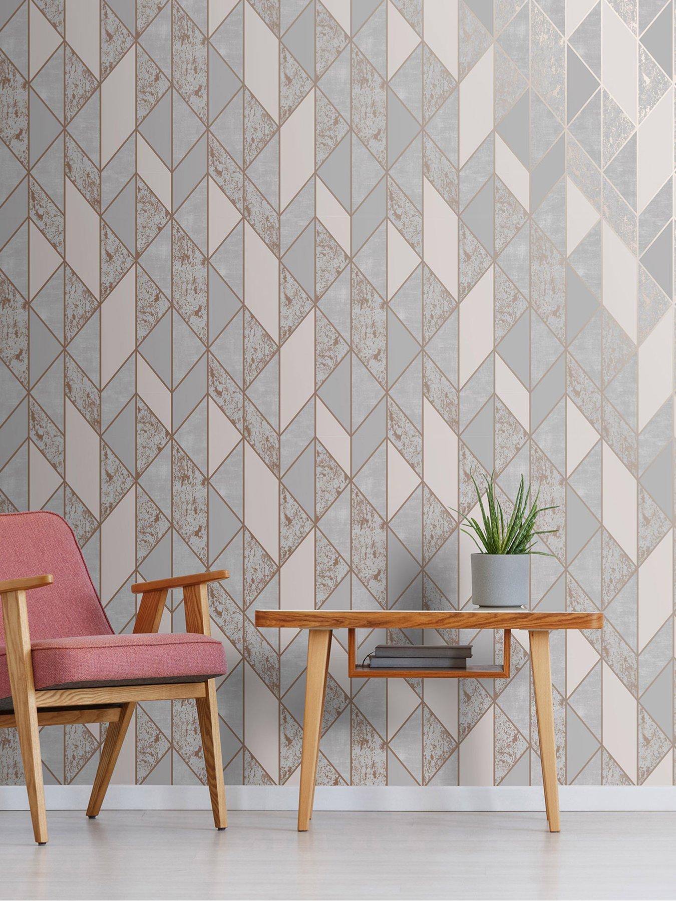 undefined Milan Geo Rose Gold Wallpaper