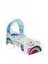 worlds-apart-unicorn-and-rainbow-toddler-bed-with-canopy-and-storagefront