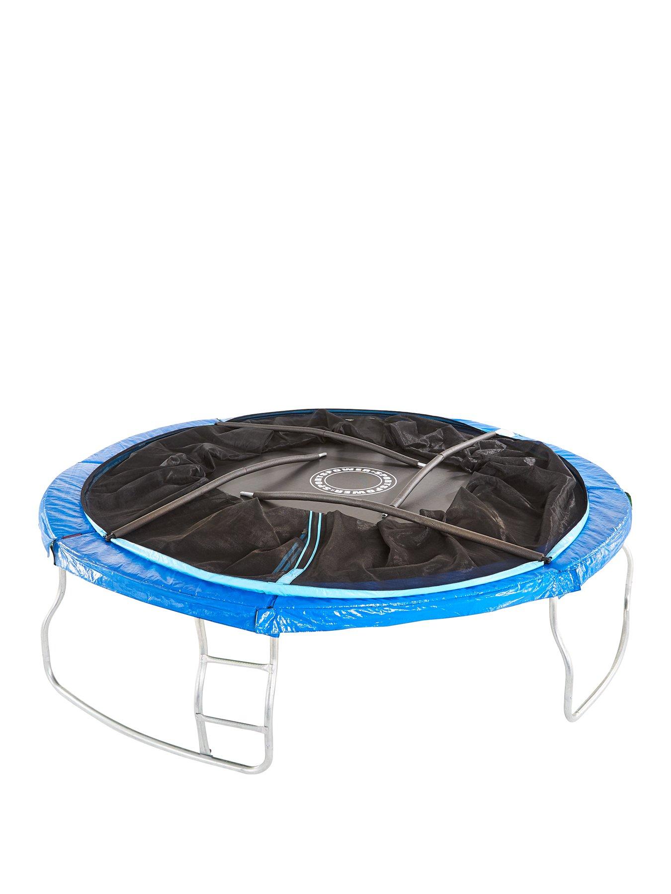 sportspower-12ft-trampoline-with-easi-store-folding-safety-enclosure-reversable-flip-pad-and-ladderstillFront