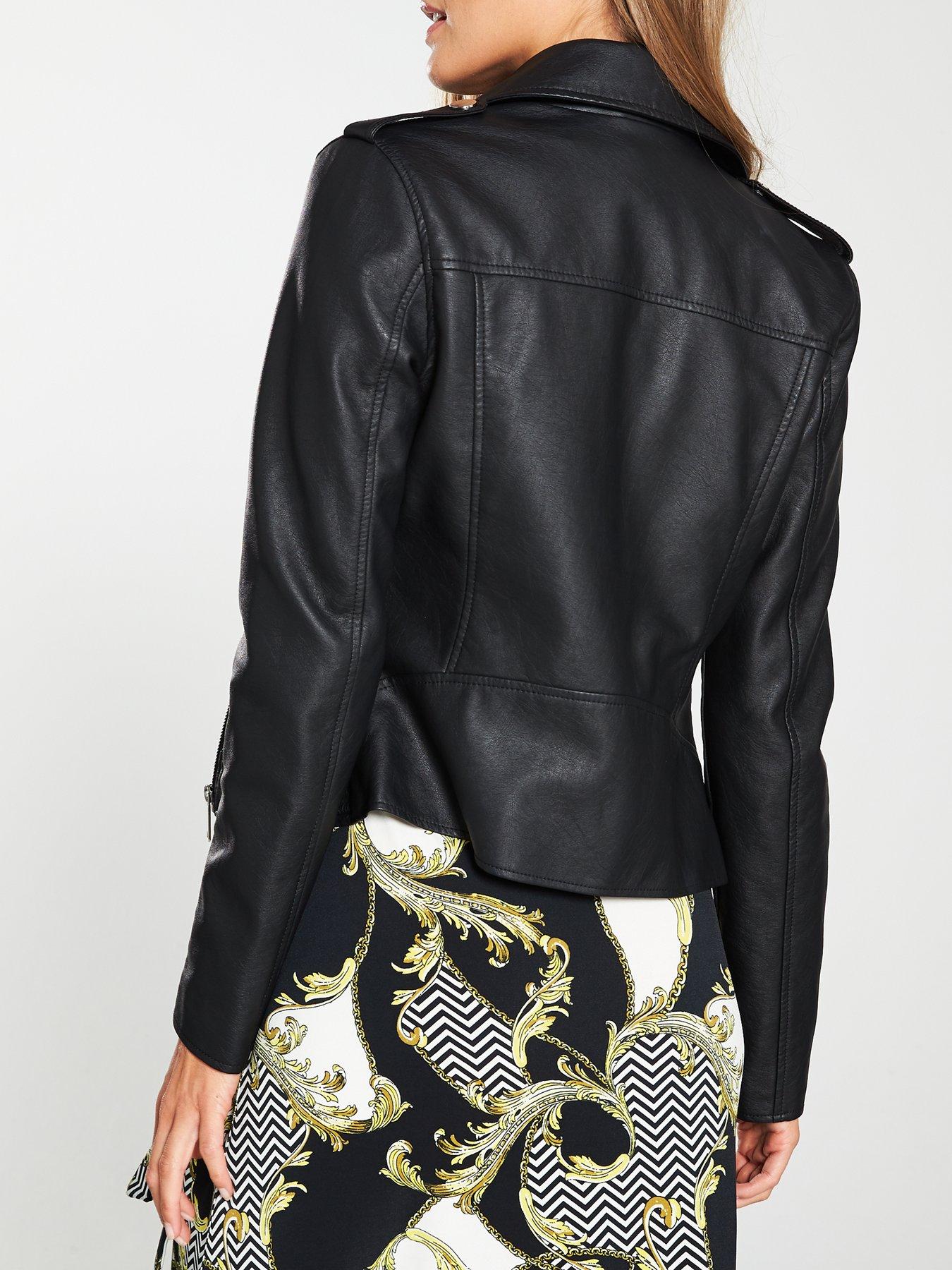 Black pu jacket hotsell