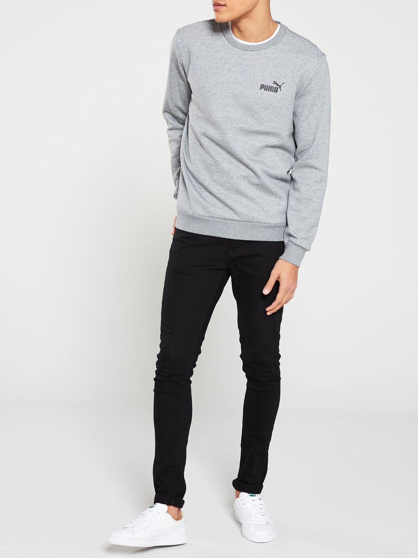 Image 3 of 4 of Puma Puma Ess Small Logo Crew Fleece - Grey
