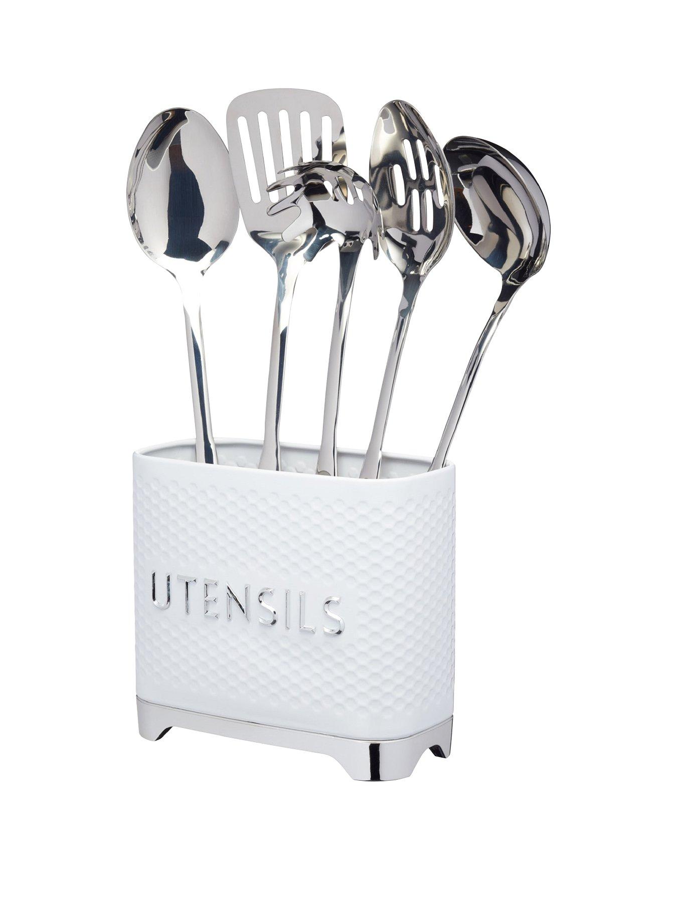 Image 1 of 3 of KitchenCraft Lovello Utensil Store &ndash; Ice White