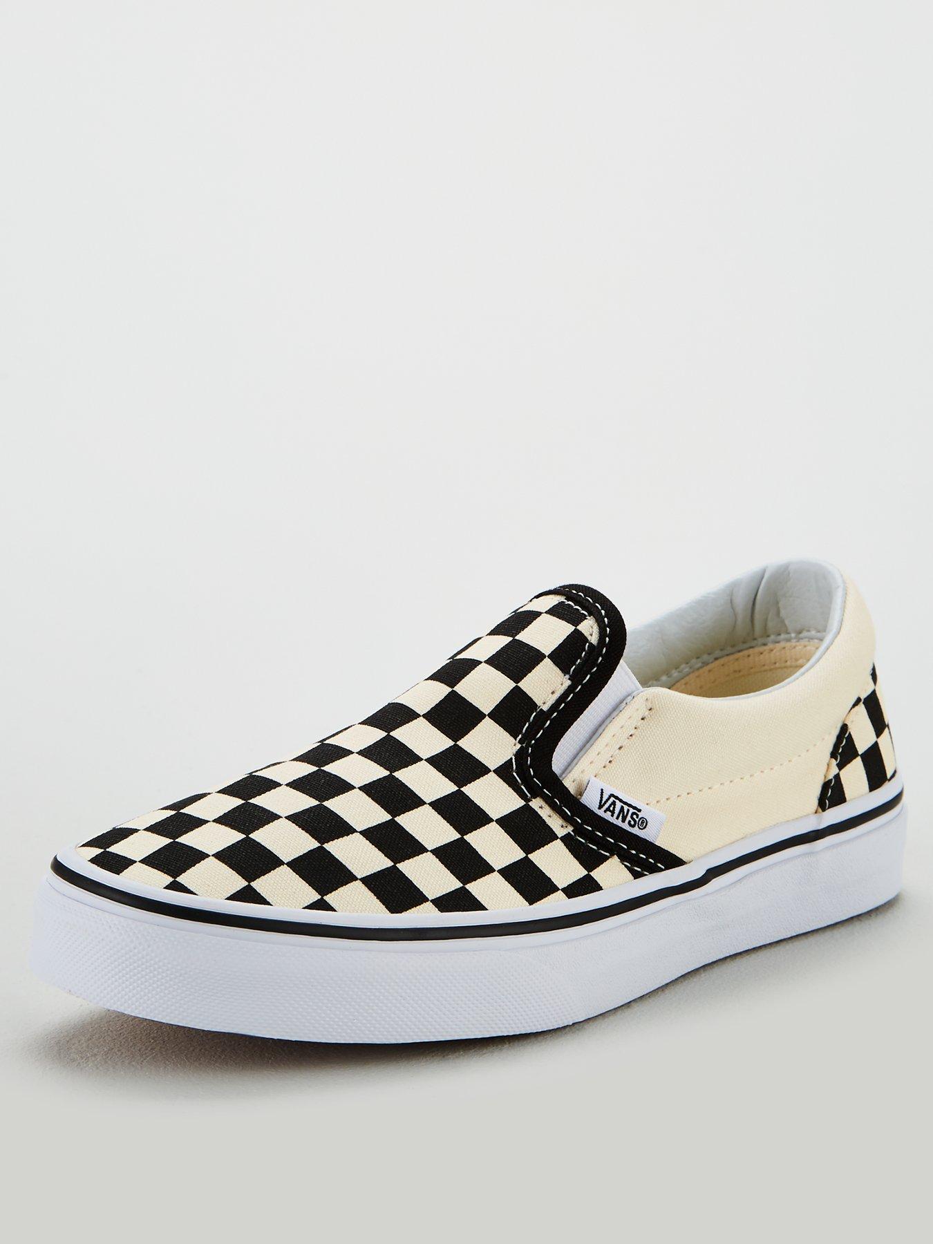 Checkerboard Classic Slip on Plimsolls Black White