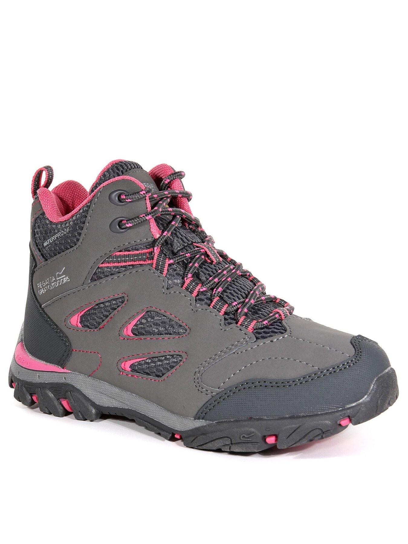 Image 2 of 6 of Regatta Junior Holcombe Waterproof Mid-Cut Walking Boot - Grey/Pink