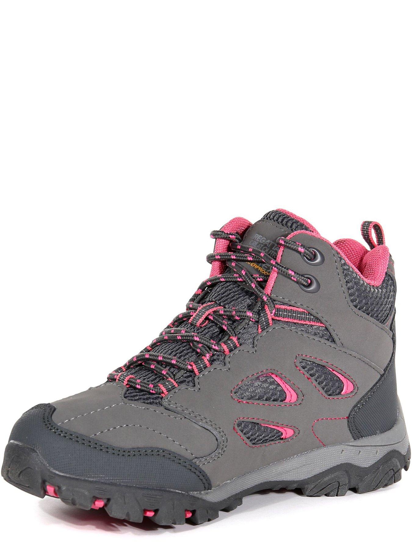 Image 3 of 6 of Regatta Junior Holcombe Waterproof Mid-Cut Walking Boot - Grey/Pink