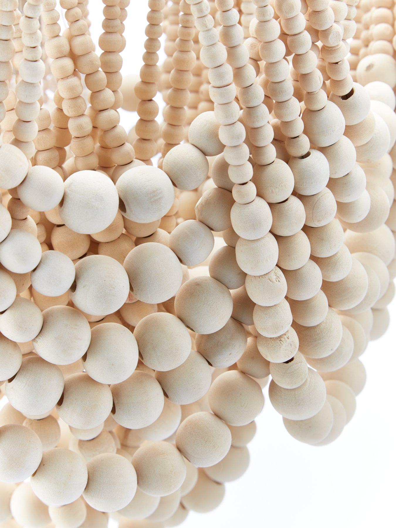 Image 4 of 4 of Very Home Miller Wooden Bead Easy Fit Ceiling Light Shade