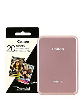 canon-zoemini-slim-body-pocket-sized-photo-printer-with-optional-30-or-60-prints-rose-gold