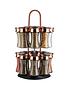 tower-rose-gold-and-black-rotating-spice-rack-and-16-jars-with-spicesfront