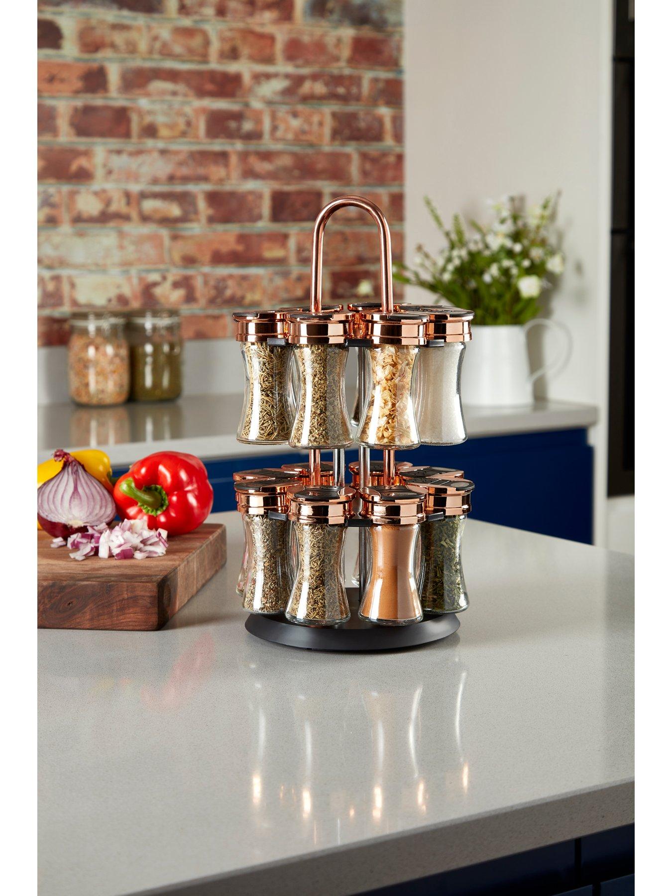 tower-rose-gold-and-black-rotating-spice-rack-and-16-jars-with-spicesdetail