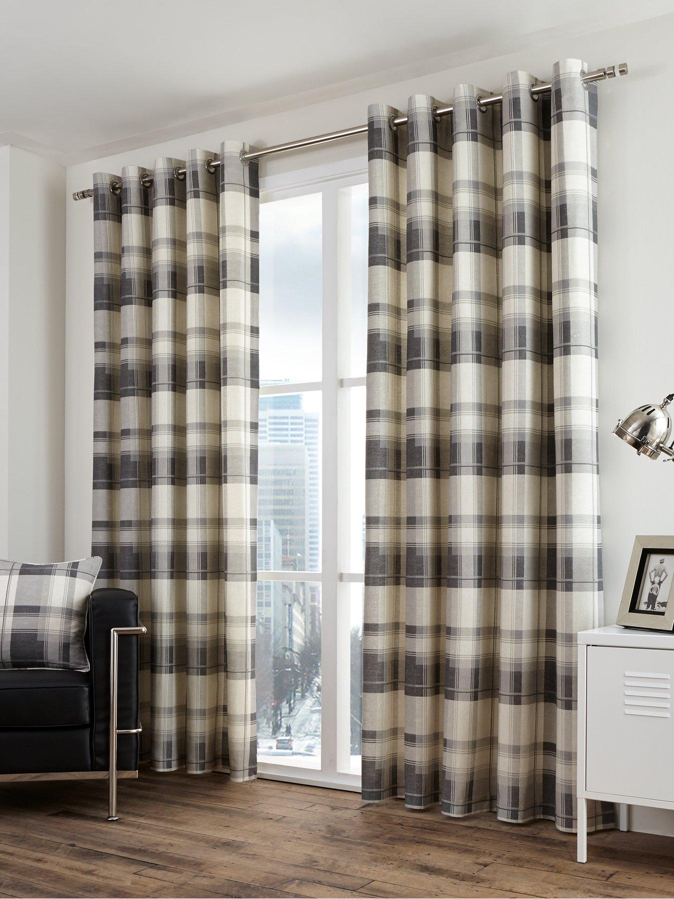 fusion-balmoral-check-lined-eyelet-curtains