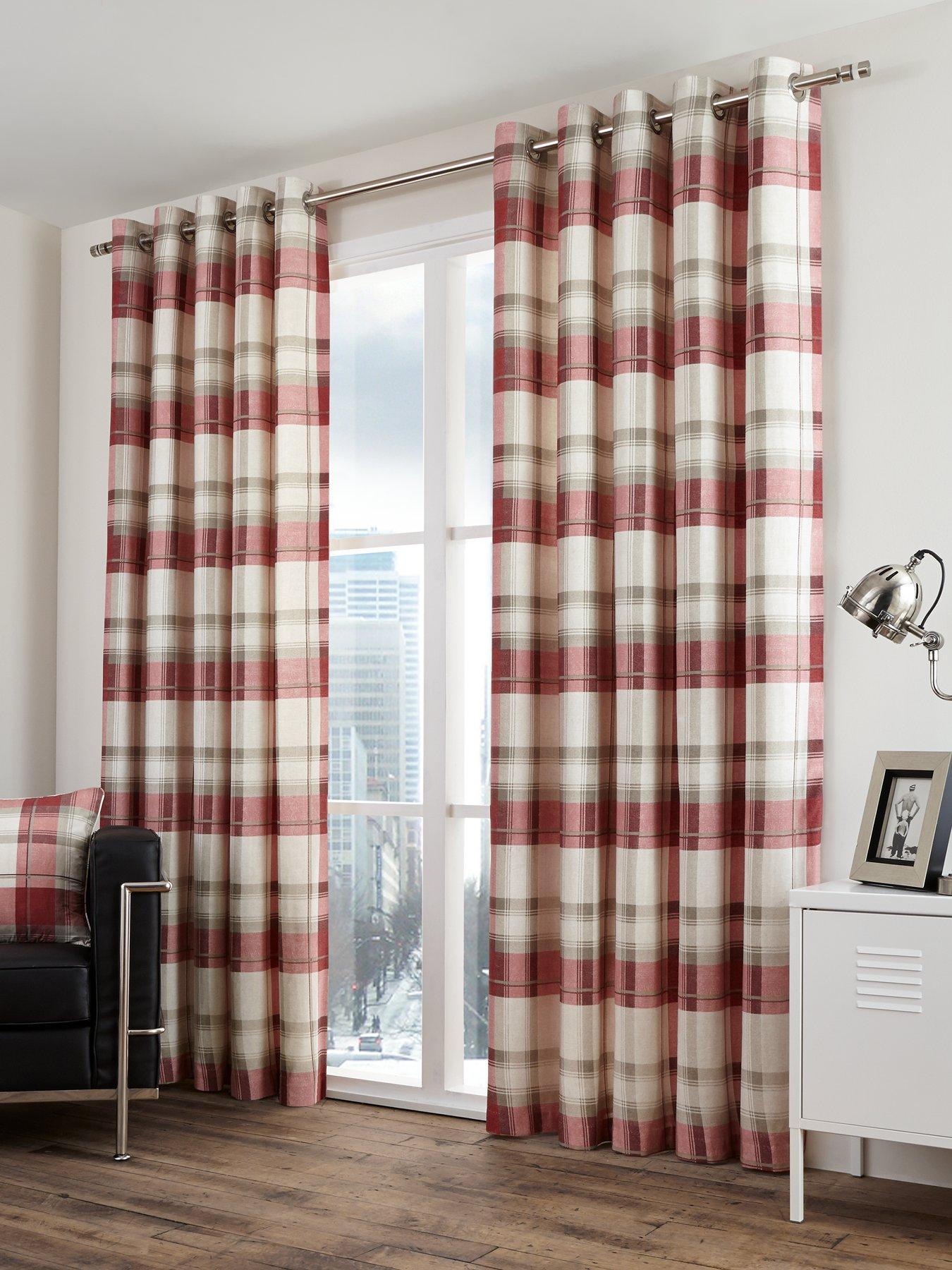 undefined Balmoral Check Lined Eyelet Curtains