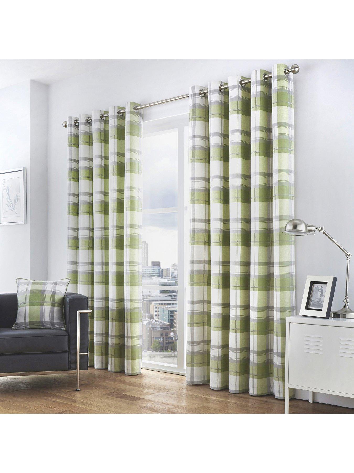 undefined Balmoral Check Lined Eyelet Curtains
