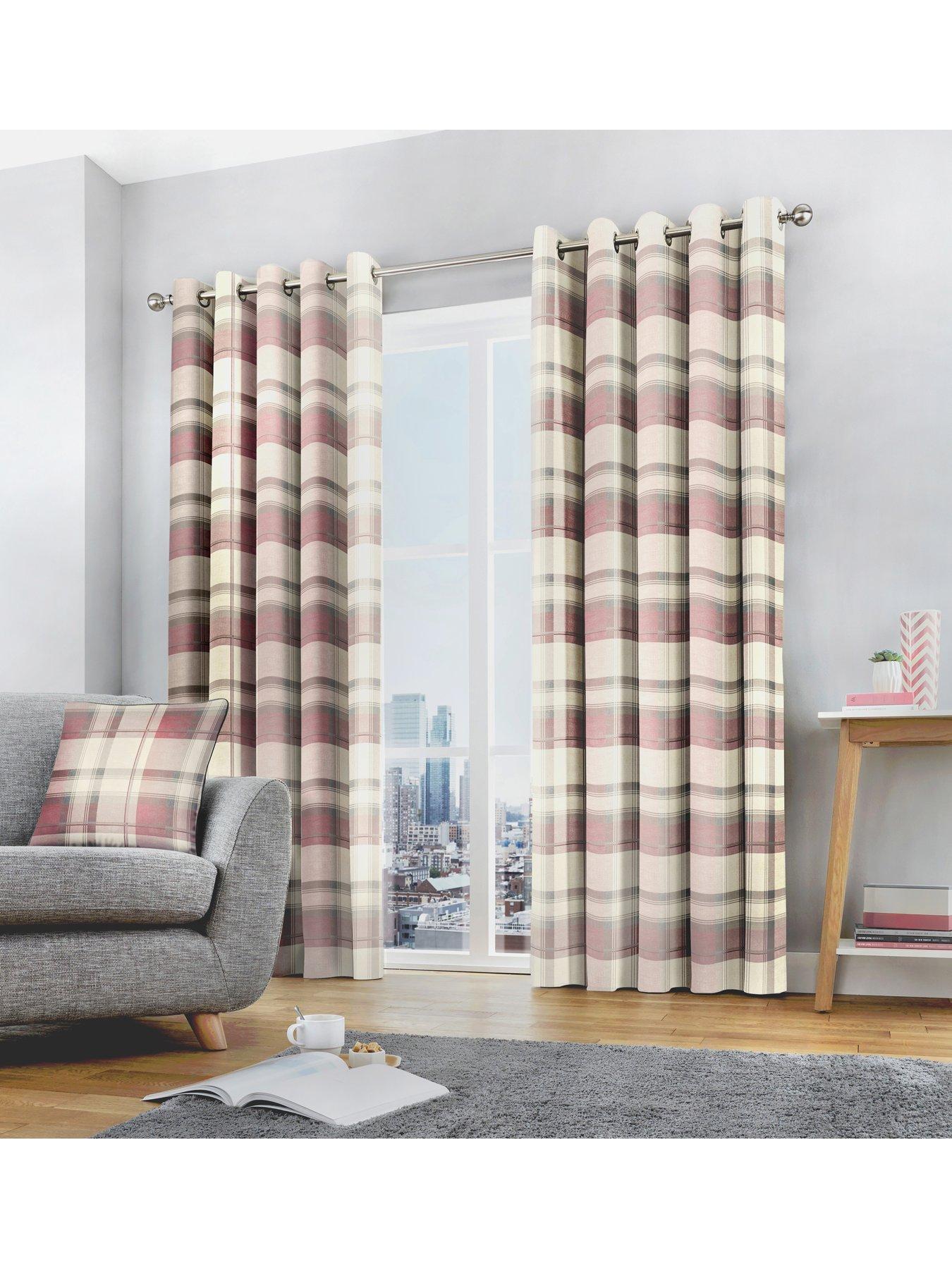 undefined Balmoral Check Lined Eyelet Curtains