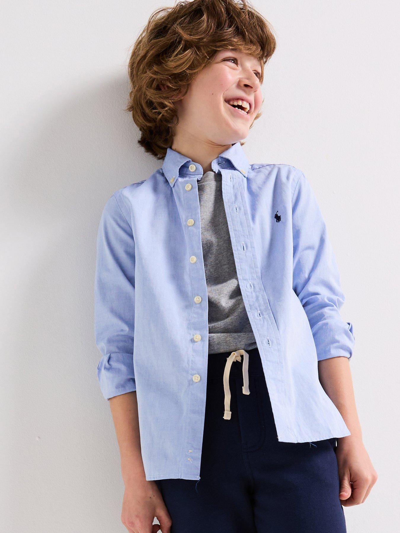 Polo Ralph Lauren Boys Custom Fit Classic Oxford Shirt - Blue