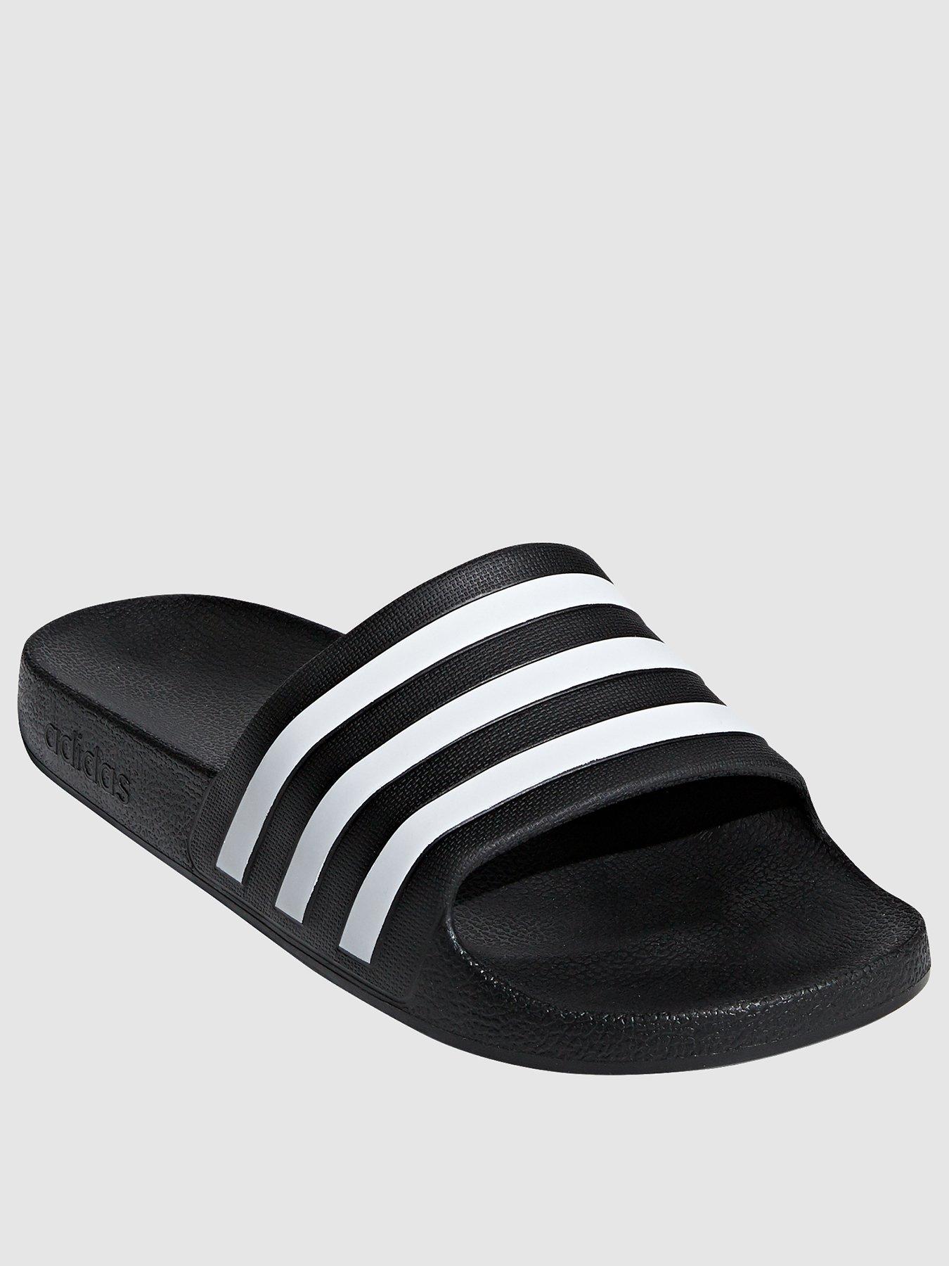 adidas Sportswear Womens Adilette Aqua Sliders - Black/White