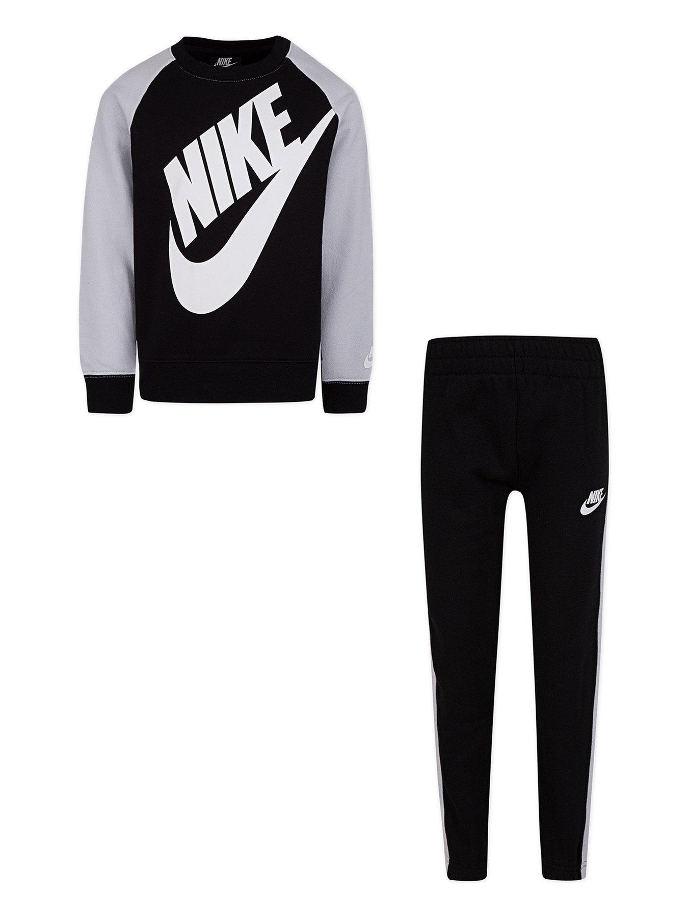 nike-childrens-2-piece-oversized-futura-crew-top-and-pull-ons-blackgrey