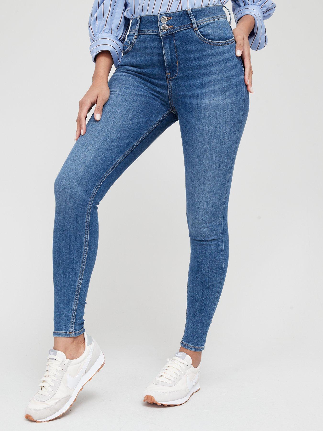 Image 1 of 4 of V by Very Shaping Skinny Jeans - Mid Wash