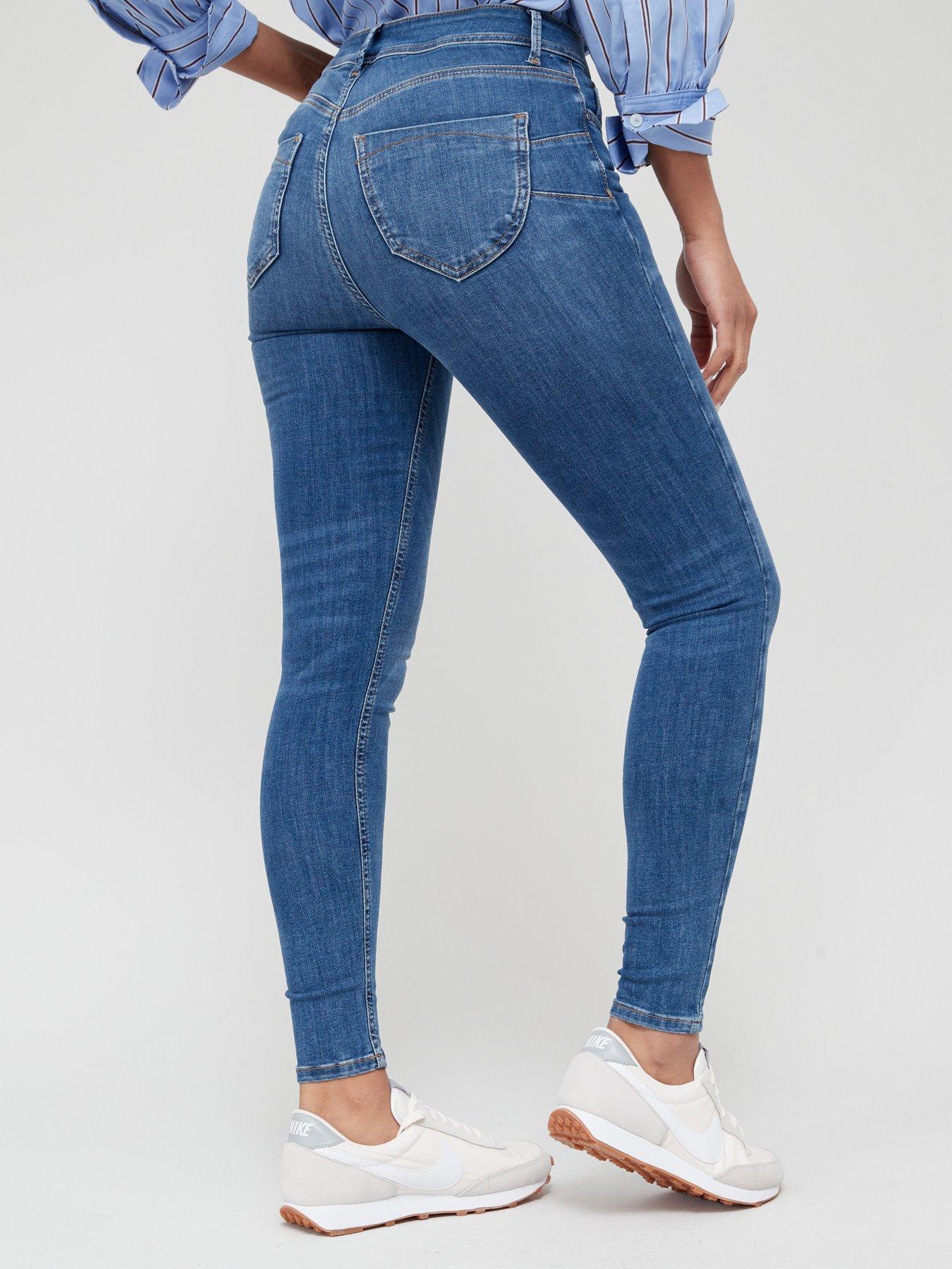 Image 2 of 4 of V by Very Shaping Skinny Jeans - Mid Wash