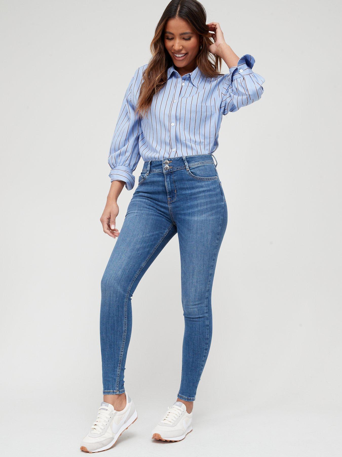 Image 3 of 4 of V by Very Shaping Skinny Jeans - Mid Wash