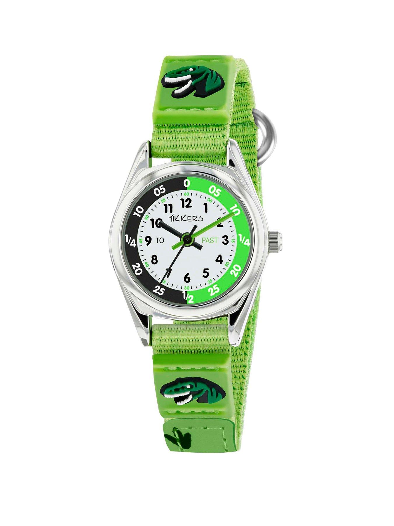 tikkers-dinosaur-velcro-strap-kids-watchfront