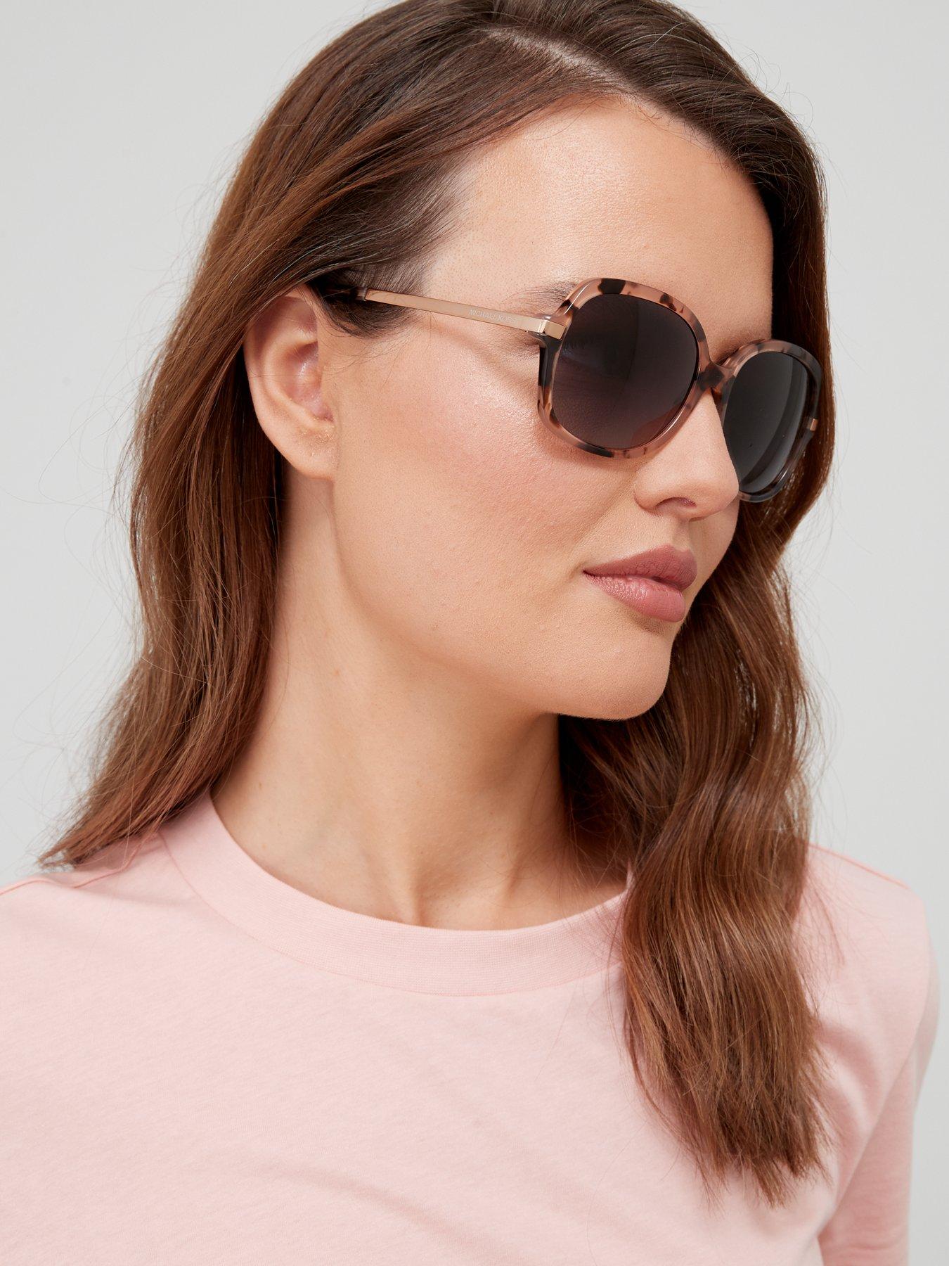 Image 1 of 5 of Michael Kors Adrianna II&nbsp;Square Sunglasses -&nbsp;Pink Tortoise