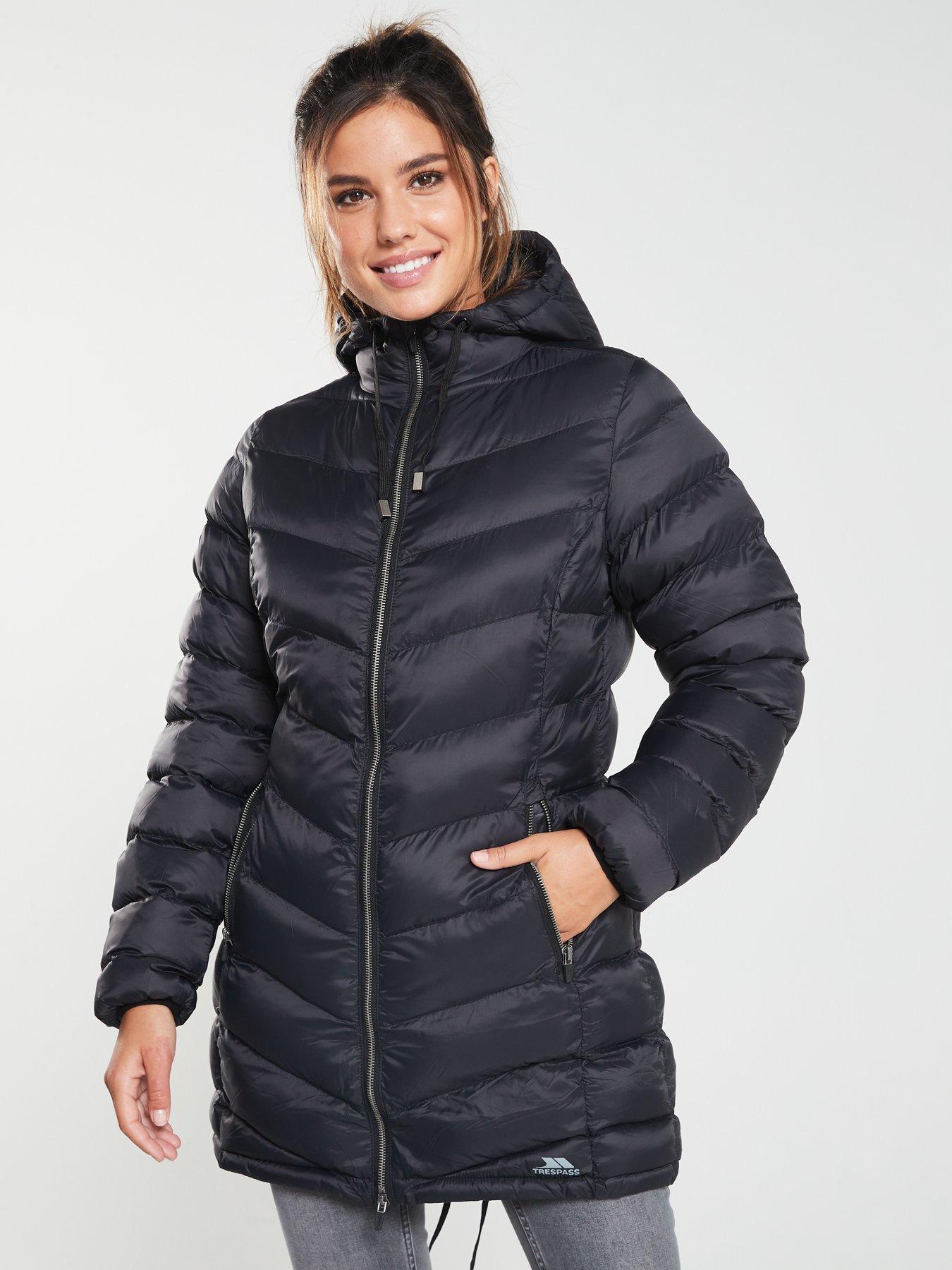 Trespass womens rianna padded hooded long jacket fig new arrivals