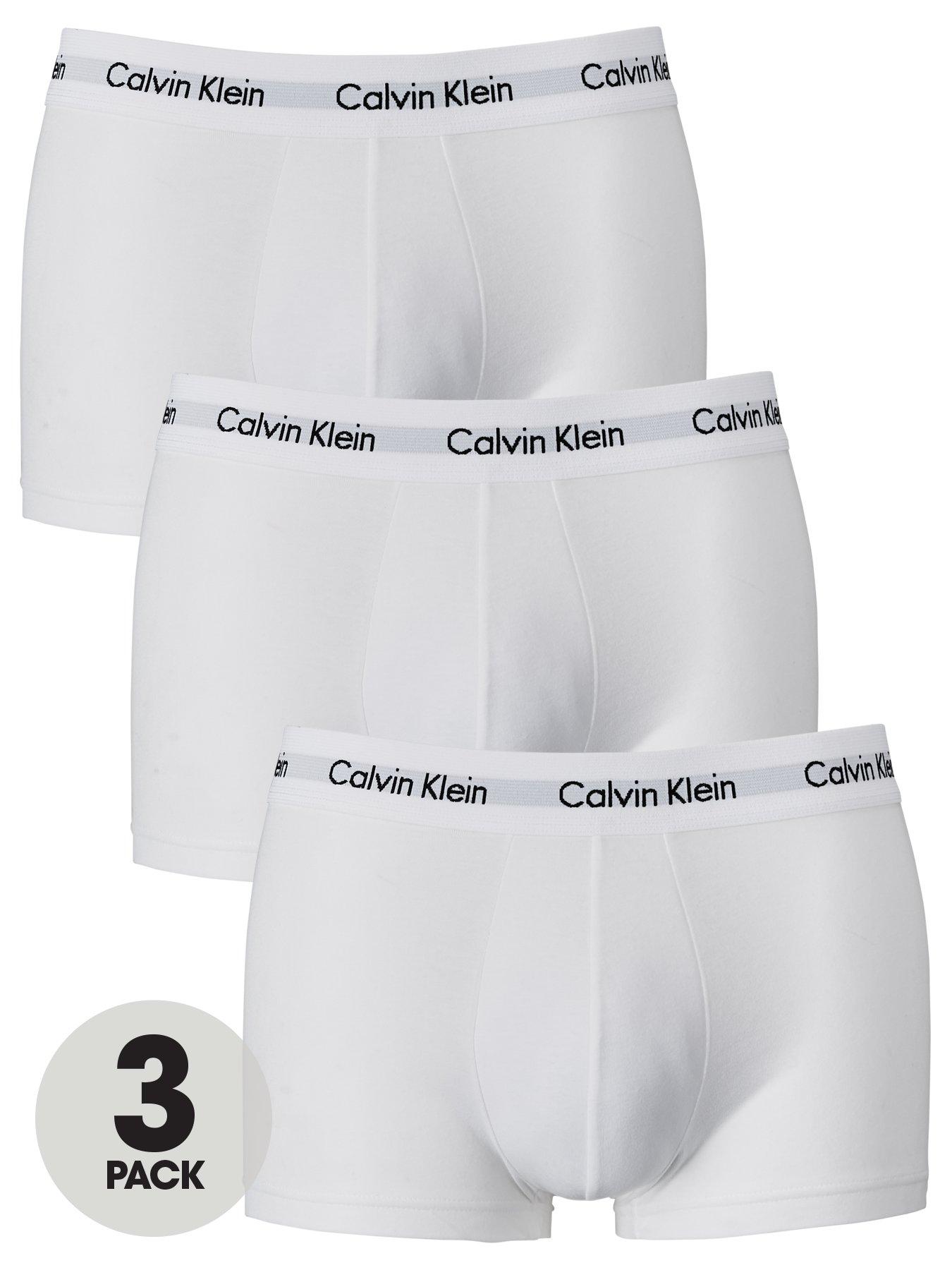 Image 1 of 3 of Calvin Klein Calvin Klein 3 Pack Low Rise Trunks - White
