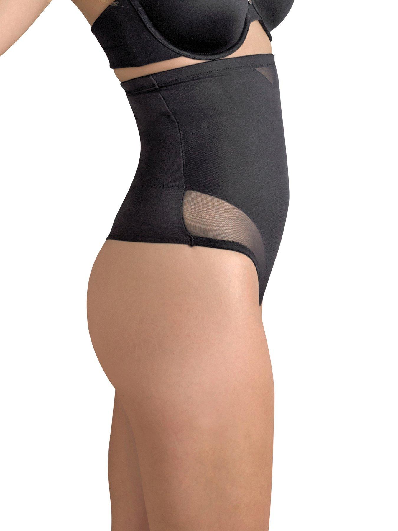 Image 1 of 1 of Miraclesuit Sexy Sheer Shaping Hi-Waist Thong - Black