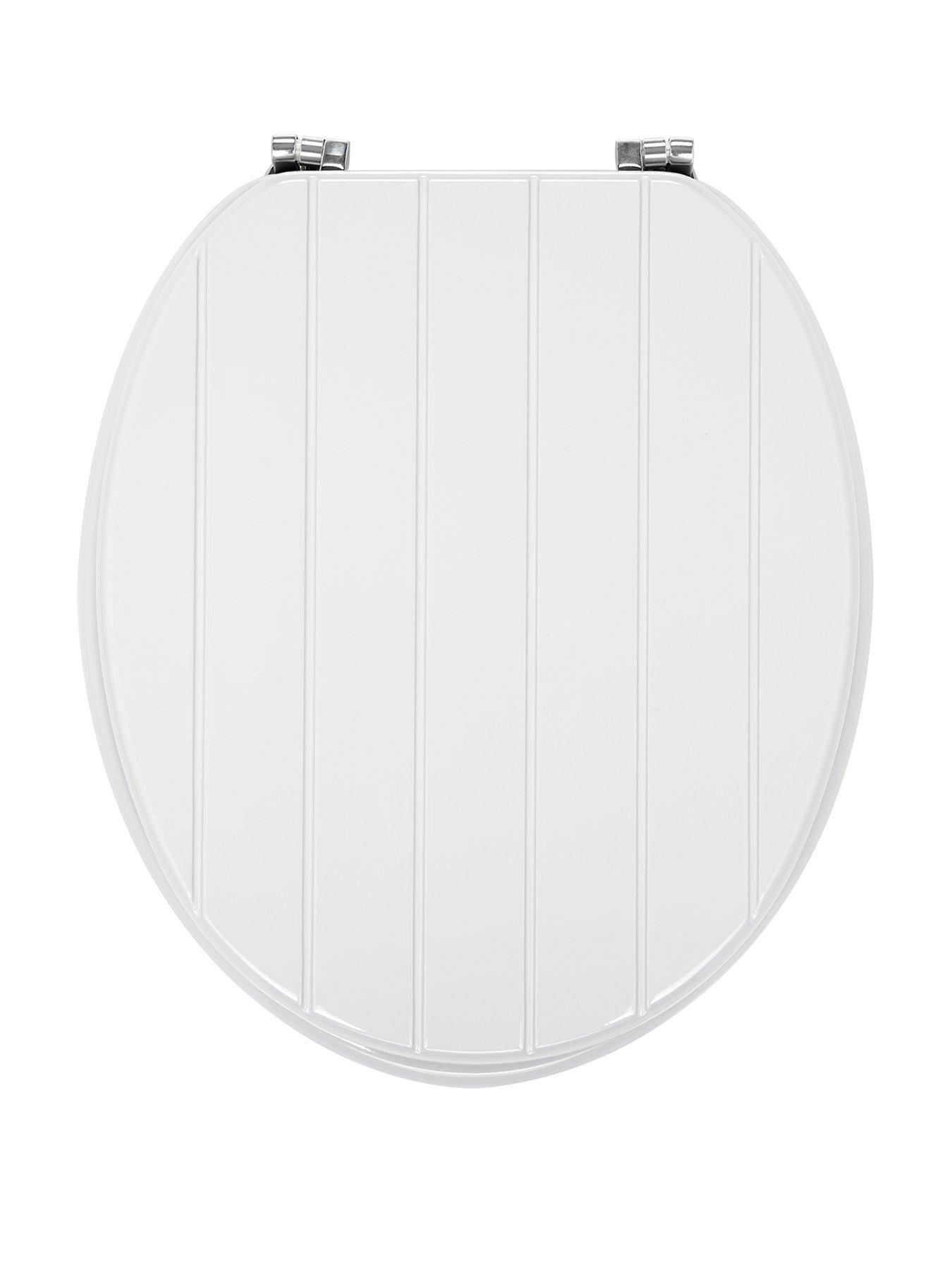 Image of AQUALONA White Tongue and Groove Toilet Seat