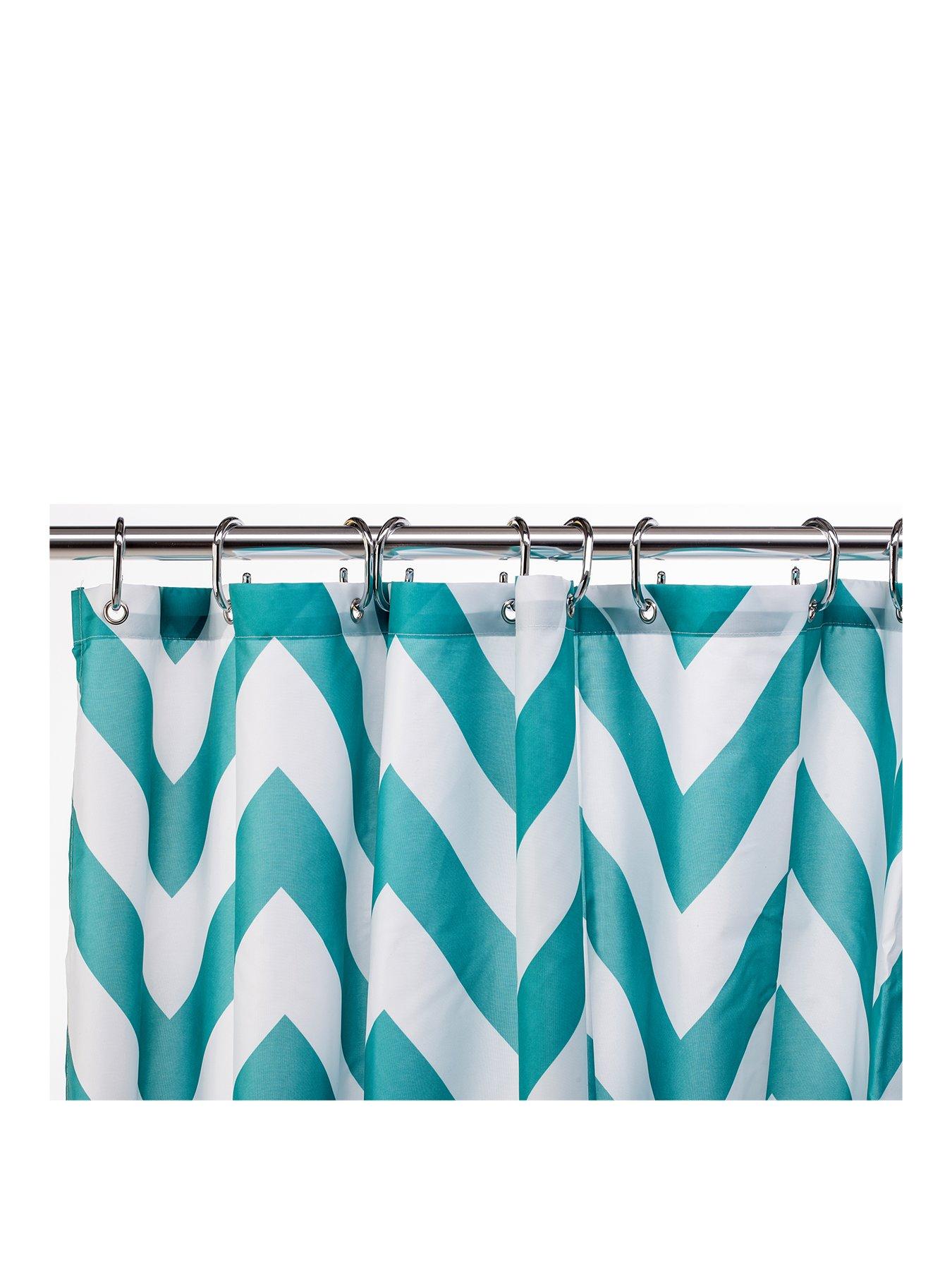 Aqua chevron shop shower curtain