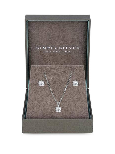 simply-silver-cubic-zirconia-classic-6mm-round-solitaire-pendant-and-earrings-set