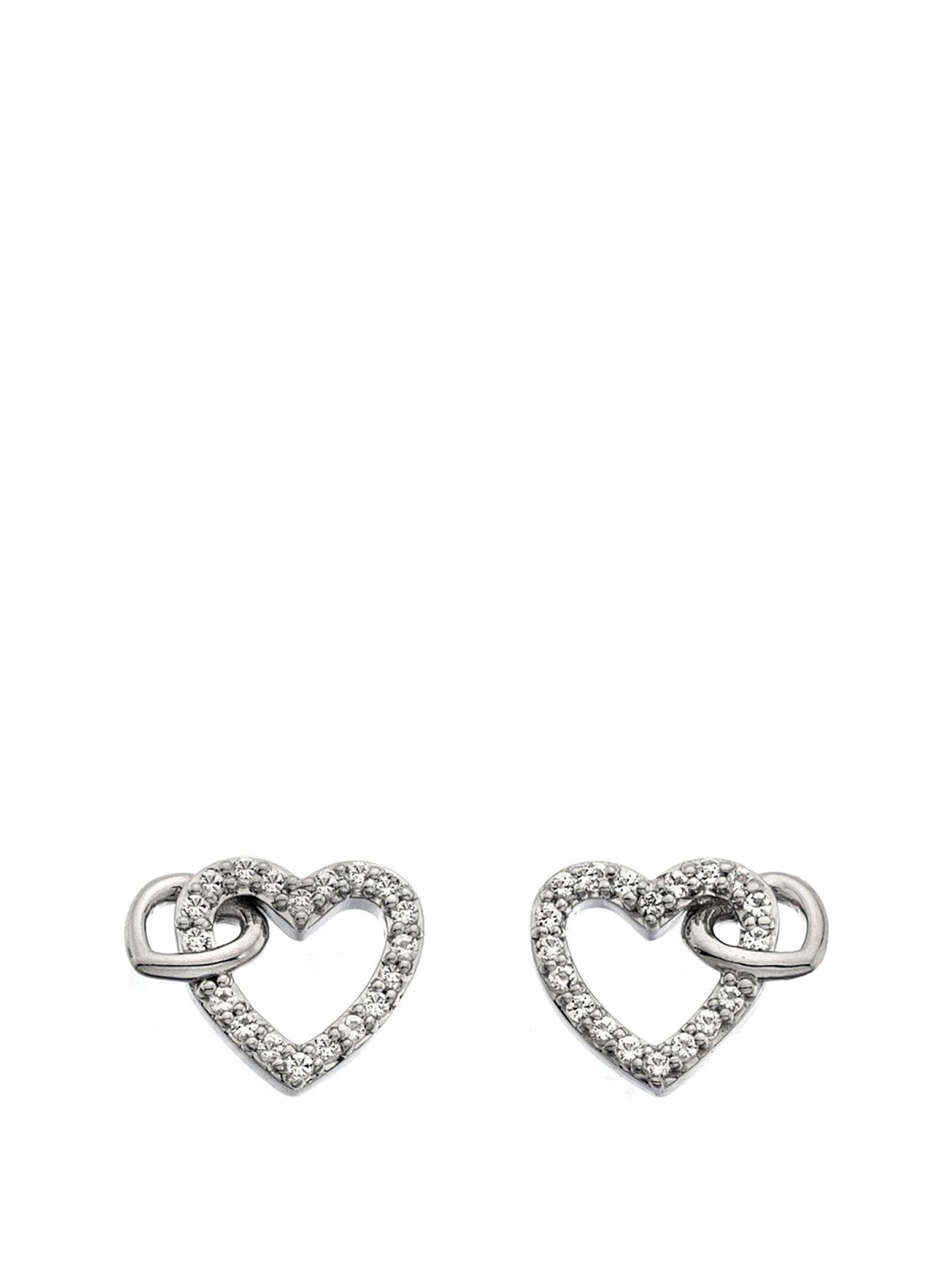 Hot Diamonds Sterling Silver Togetherness Open Heart Stud Earrings