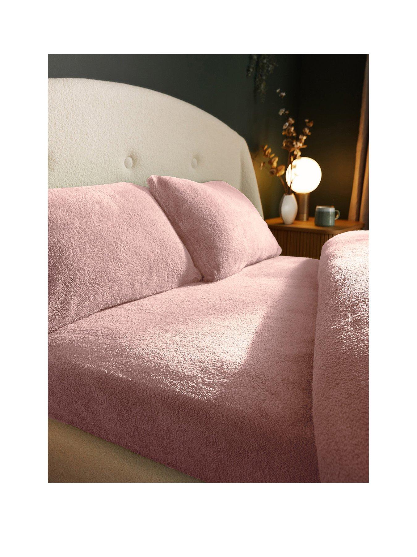 Image 1 of 6 of Silentnight Teddy Fleece Fitted Sheet - Pink