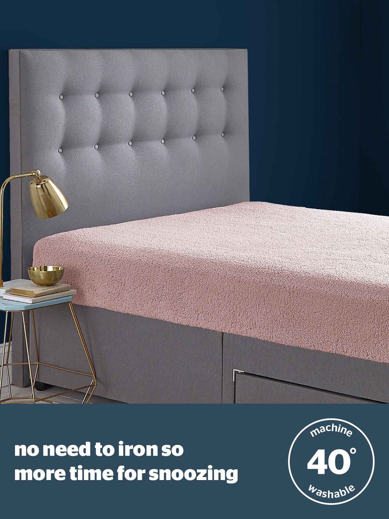 Image 4 of 6 of Silentnight Teddy Fleece Fitted Sheet - Pink