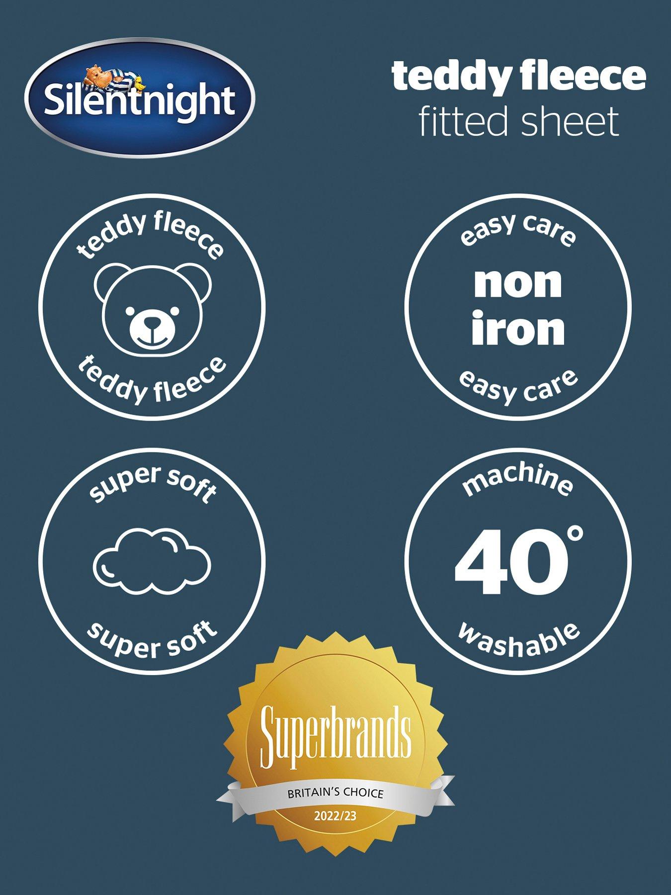 Image 6 of 6 of Silentnight Teddy Fleece Fitted Sheet - Pink