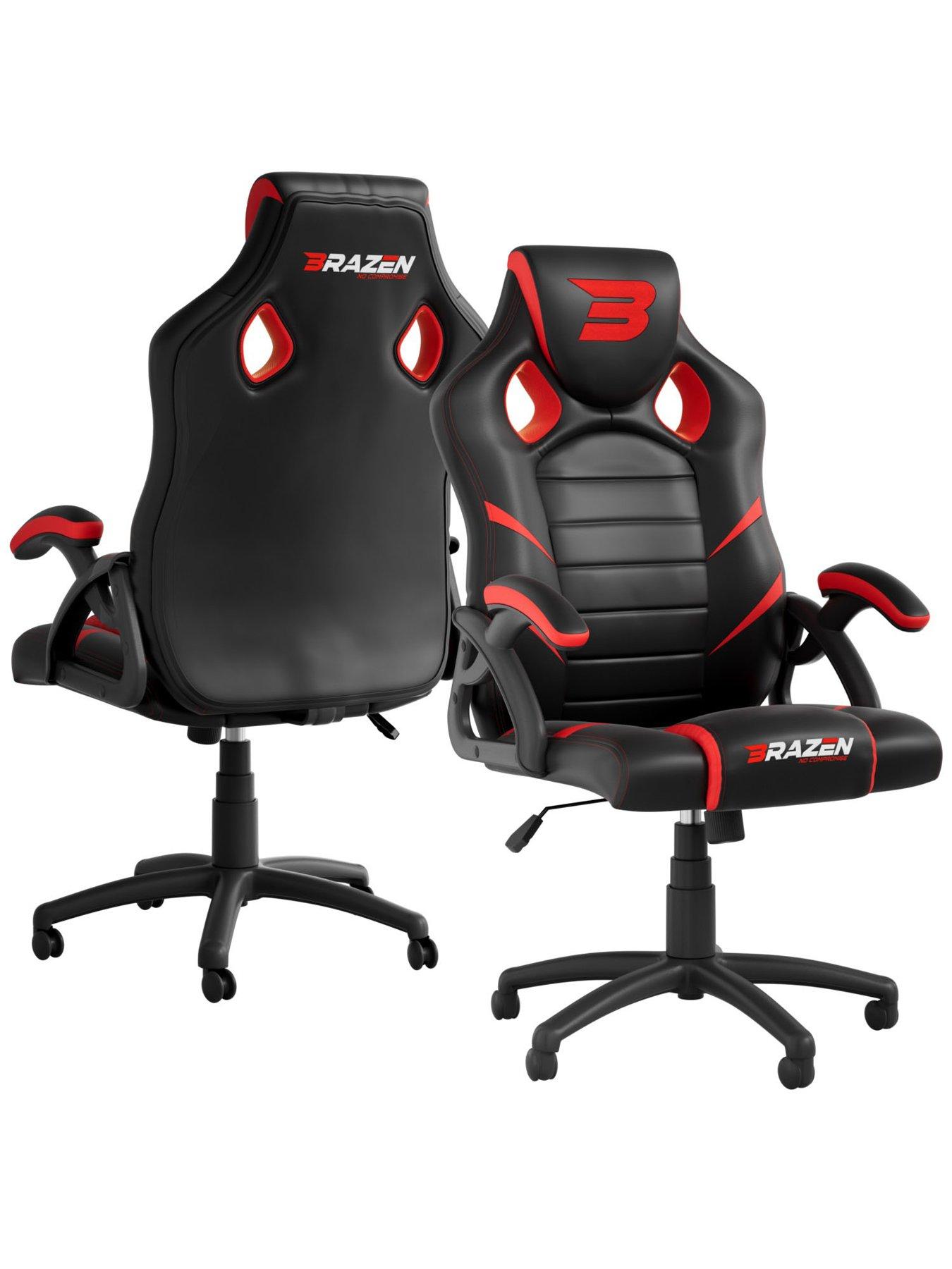 BraZen Puma PC Gaming Chair - Black and Red