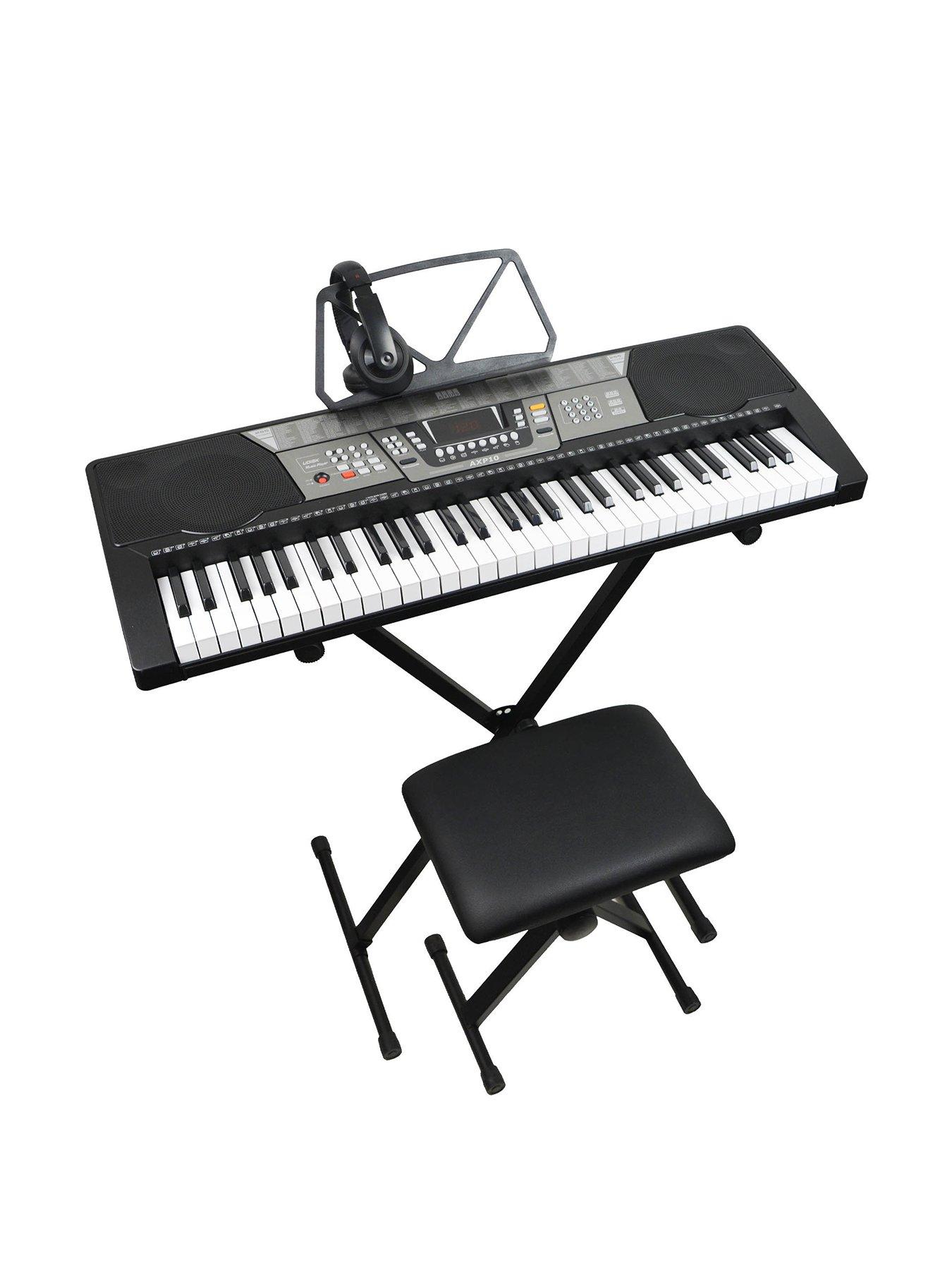RockJam 6150 61-Key Keyboard Piano Kit with Pitch Bend, Keyboard Bench,  Digital Piano Stool, Lessons and Headphones