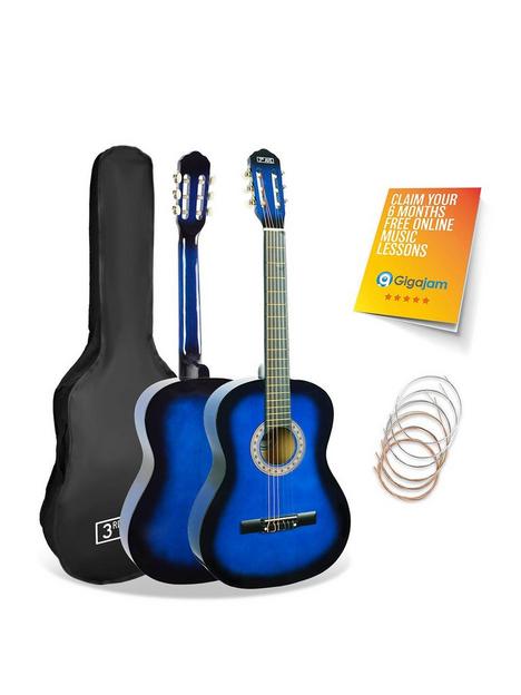 3rd-avenue-34-size-classical-guitar-pack-blueburst-with-free-online-music-lessons