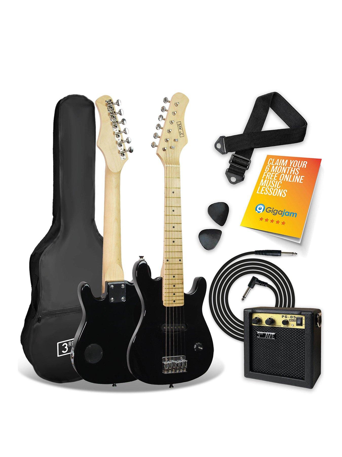3rd Avenue Junior Electric Guitar Pack with Free Online Music Lessons - Black
