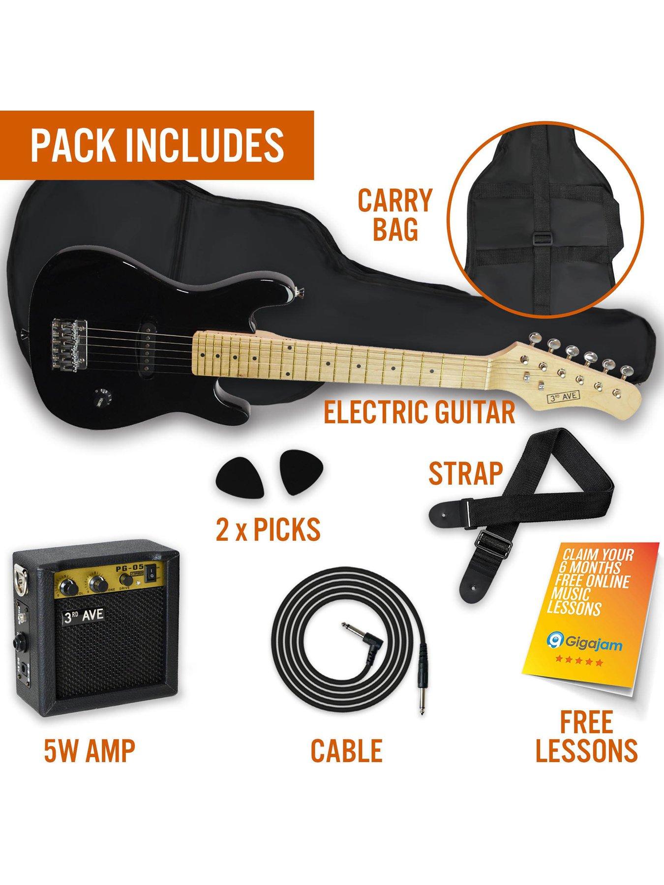 Image 3 of 6 of 3rd Avenue Junior Electric Guitar Pack - Black with Free Online Music Lessons