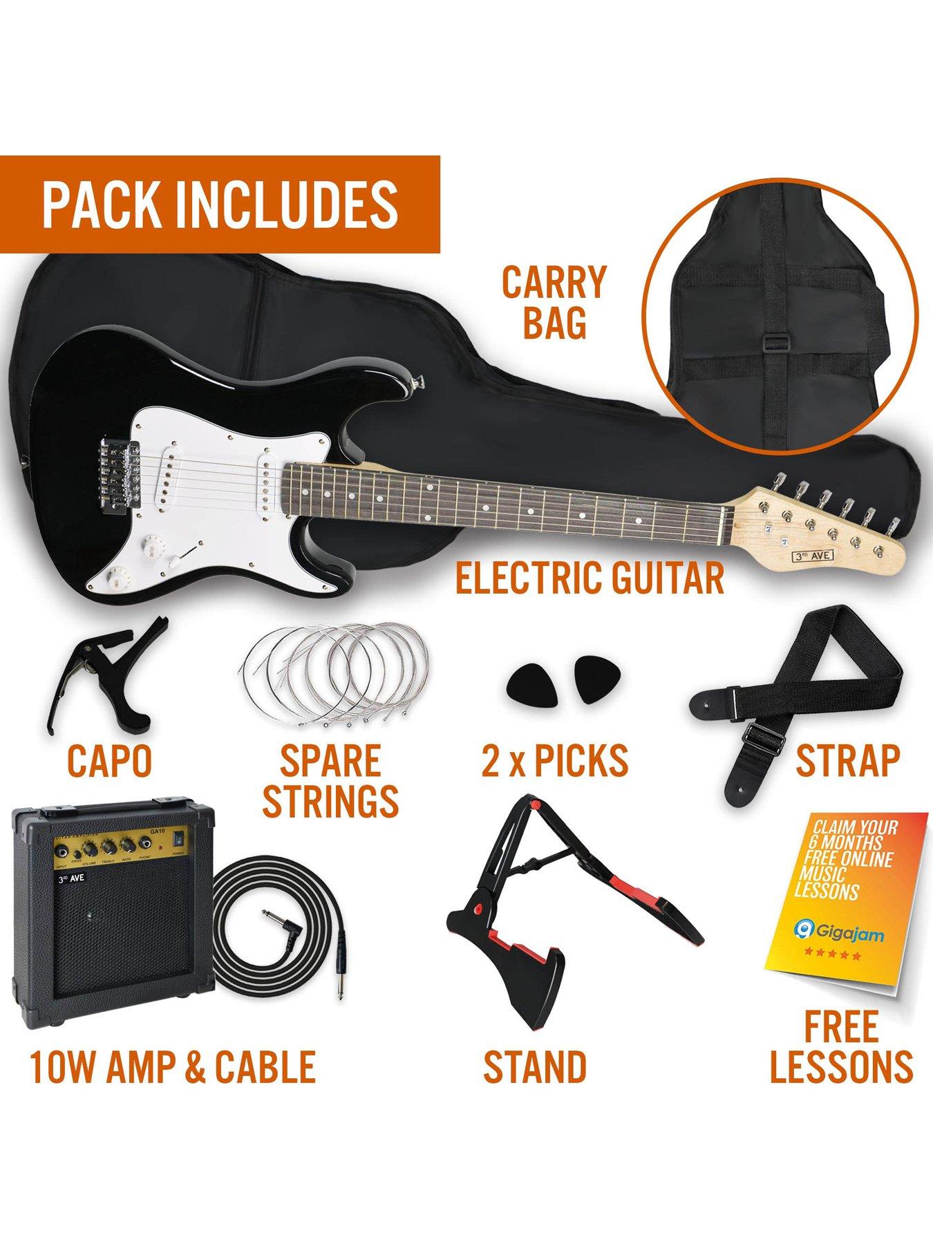 rocket-34-size-electric-guitar-ultimate-kit-with-10w-amp-6-months-free-lessons-blackback