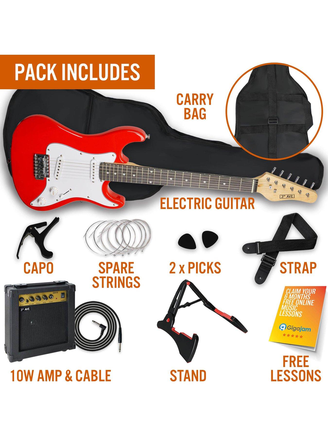 rocket-34-size-electric-guitar-ultimate-kit-with-10w-amp-6-months-free-lessons-redback