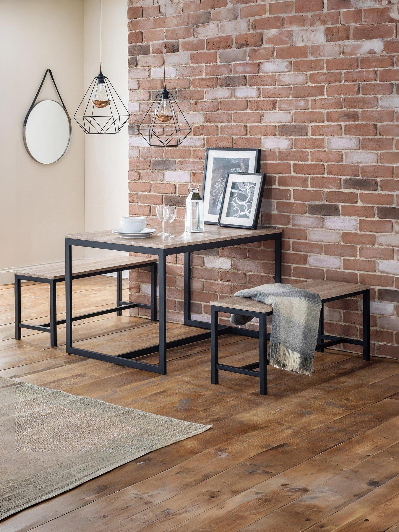 Julian Bowen Tribeca 120 cm Dining Table + 2 Benches