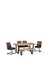 julian-bowen-brooklyn-180-cm-solid-oak-and-metal-table-4-chairs-benchfront
