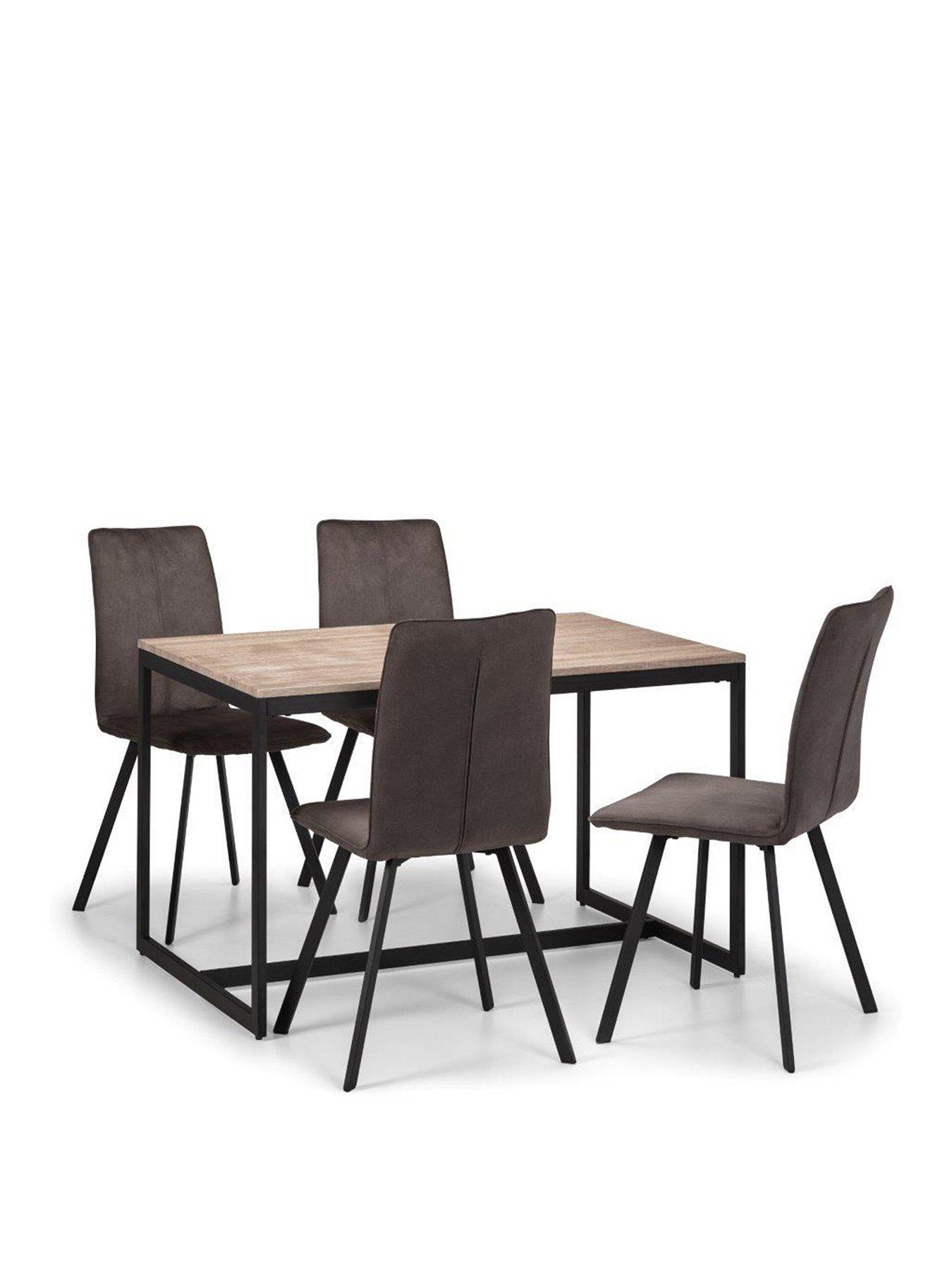 julian-bowen-tribeca-120-cm-dining-table-4-monroe-chairs-walnutstillFront