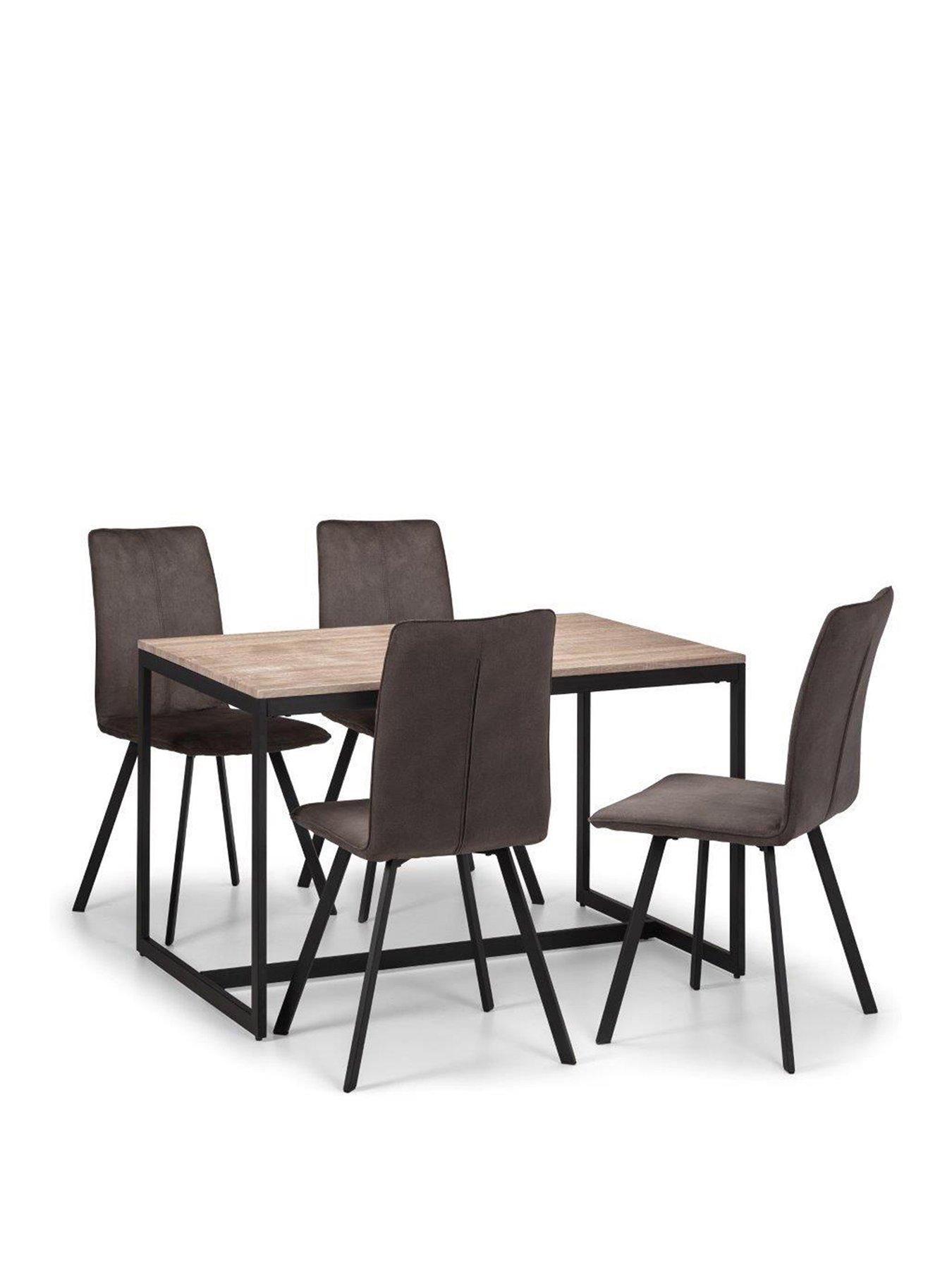 Image 2 of 5 of Julian Bowen Tribeca 120 cm Dining Table + 4 Monroe Chairs - Walnut