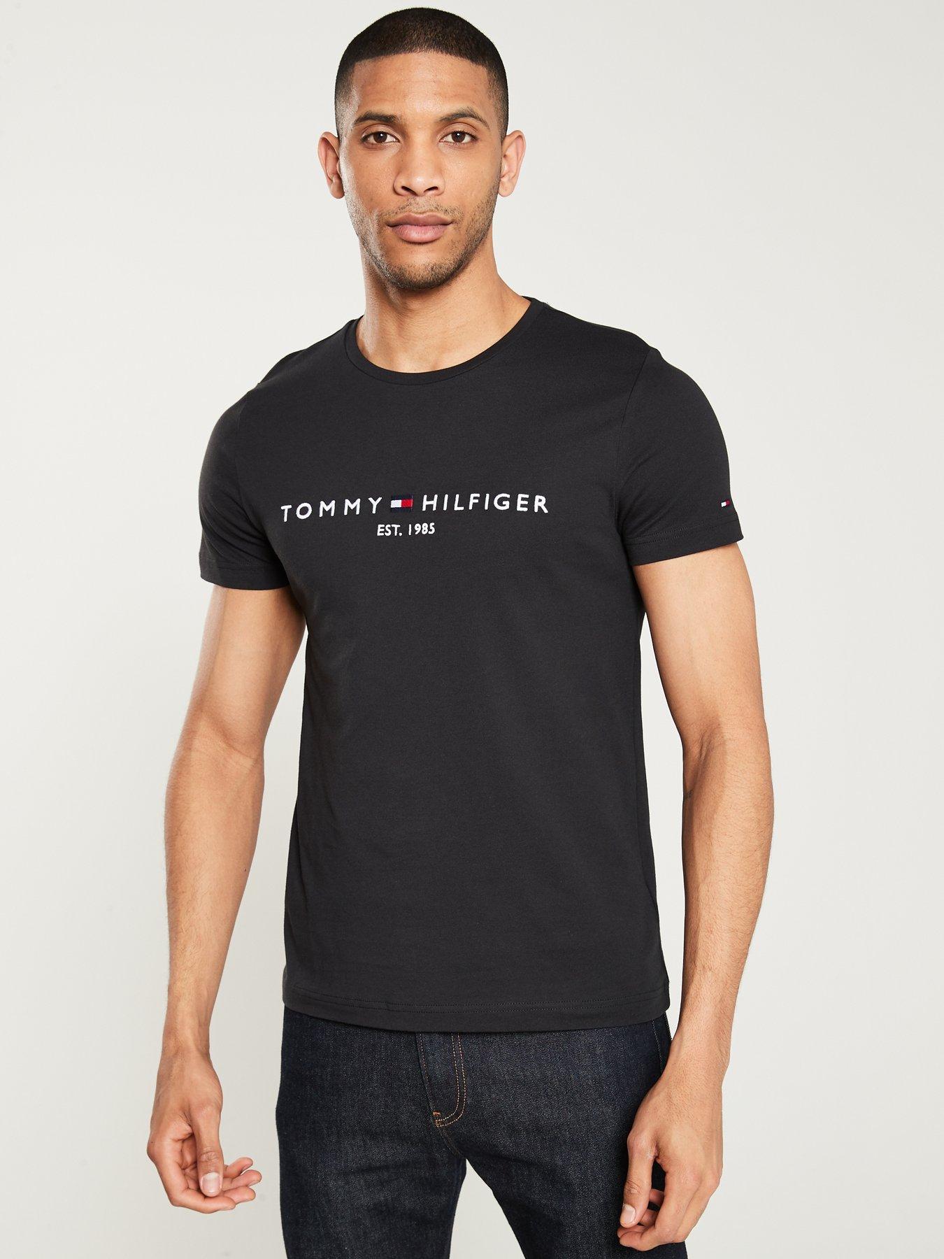 Tommy Hilfiger Tommy Hilfiger Linear Chest Logo T-Shirt - Black