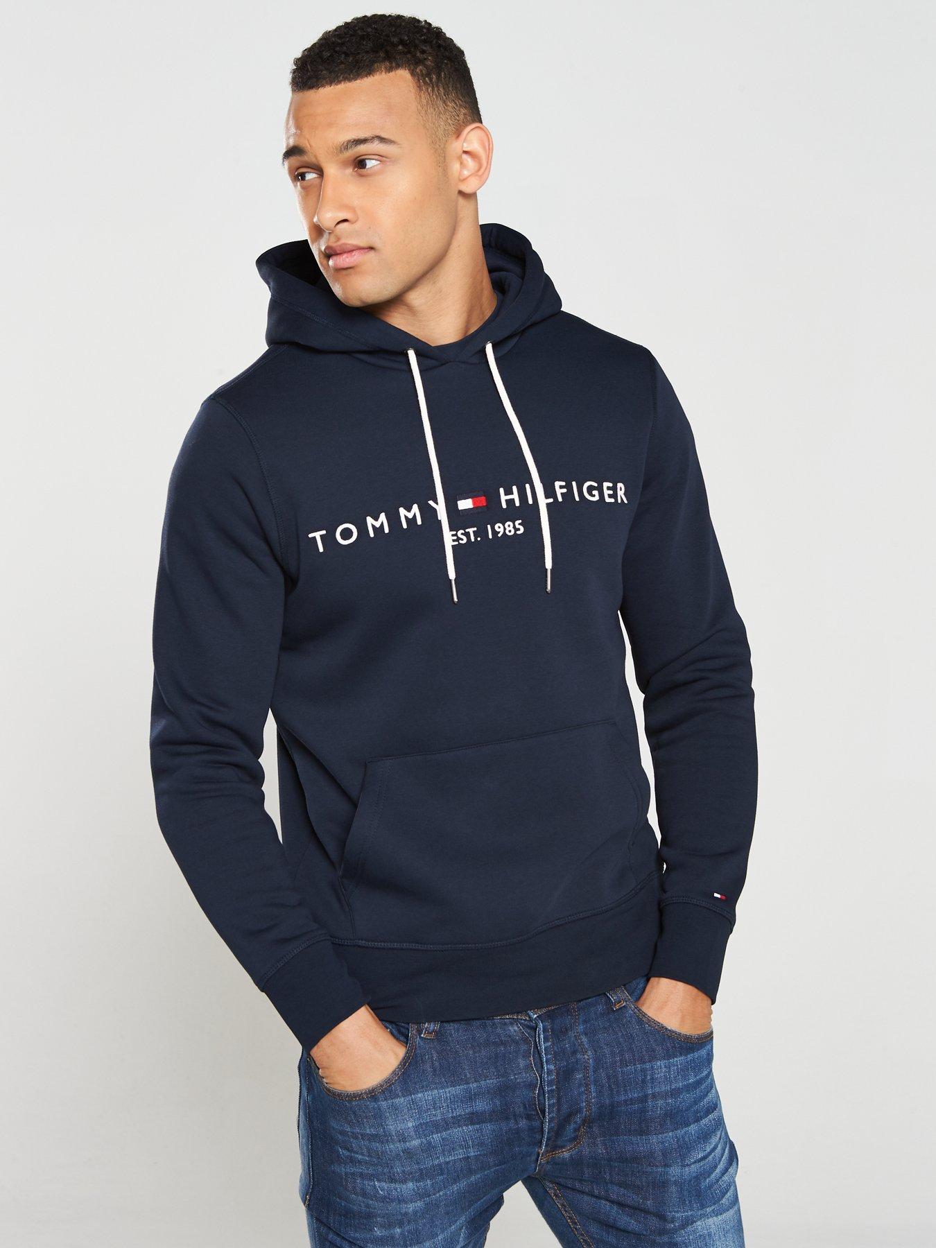 undefined Tommy Hilfiger Core Logo Overhead Hoodie - Navy