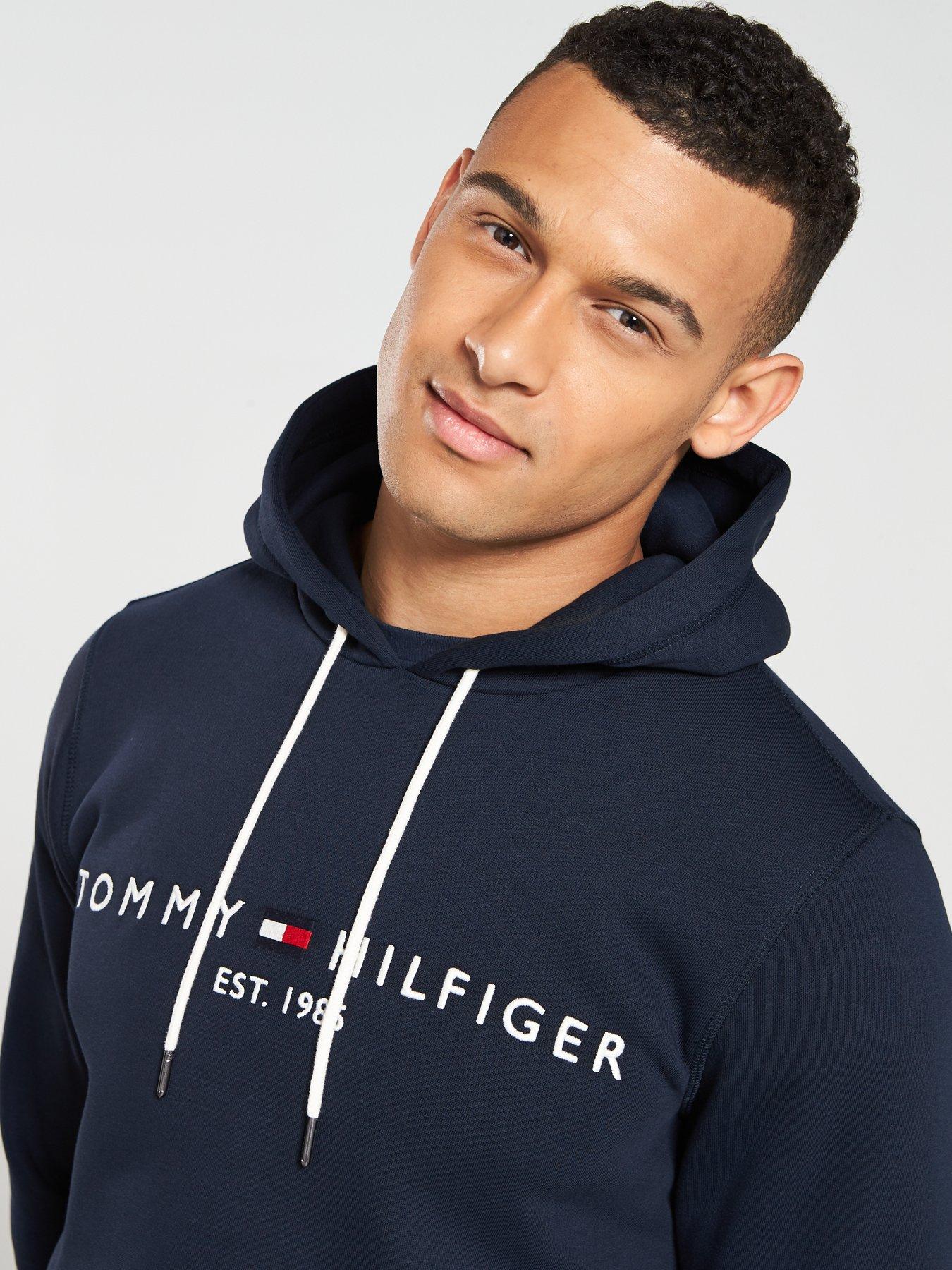 Image 4 of 4 of Tommy Hilfiger Tommy Hilfiger Core Logo Overhead Hoodie - Navy